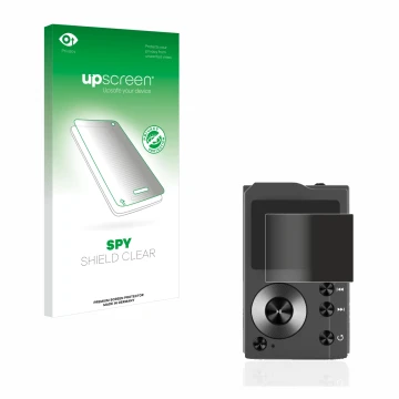 Face avant d’un emballage produit avec le logo de la marque upscreen. À côté, l’appareil Surfans F20 est représenté avec la pr