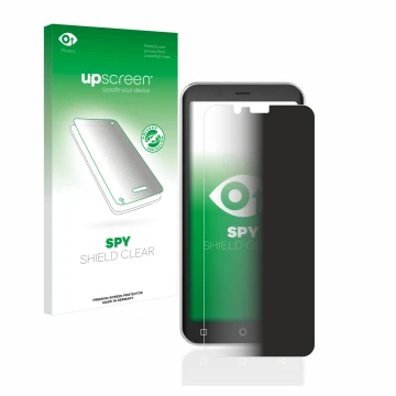 Face avant d’un emballage produit avec le logo de la marque upscreen. À côté, l’appareil Emporia Smart 4 est représenté avec l