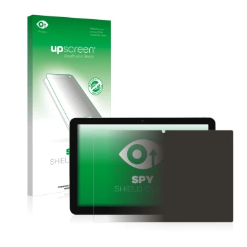Face avant d’un emballage produit avec le logo de la marque upscreen. À côté, l’appareil Mediacom SmartPad 10 Azimut 2 est rep