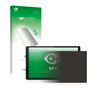 Face avant d’un emballage produit avec le logo de la marque upscreen. À côté, l’appareil Lenovo Tab M10 HD (2e Gen.) est repré