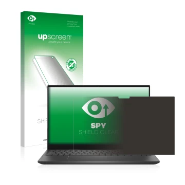 Face avant d’un emballage produit avec le logo de la marque upscreen. À côté, l’appareil Dell Inspiron 15 7506 est représenté 