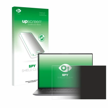 Face avant d’un emballage produit avec le logo de la marque upscreen. À côté, l’appareil Dell Precision 15 5550 est représenté