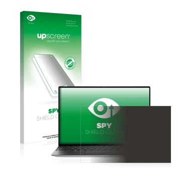 Face avant d’un emballage produit avec le logo de la marque upscreen. À côté, l’appareil Dell XPS 13 9310 Non-touch est représ