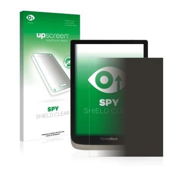 Face avant d’un emballage produit avec le logo de la marque upscreen. À côté, l’appareil PocketBook InkPad Color est représent