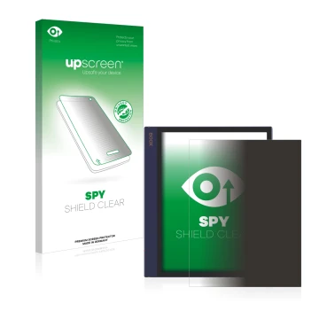 Face avant d’un emballage produit avec le logo de la marque upscreen. À côté, l’appareil Boox Note Air est représenté avec la 