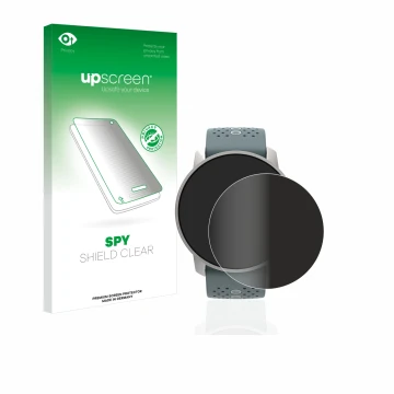 Face avant d’un emballage produit avec le logo de la marque upscreen. À côté, l’appareil Suunto 9 Peak est représenté avec la 