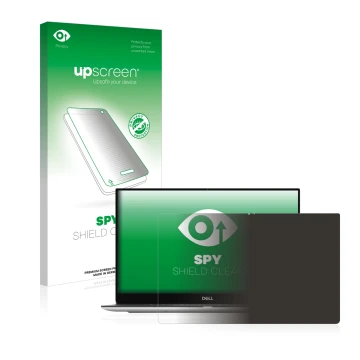 Face avant d’un emballage produit avec le logo de la marque upscreen. À côté, l’appareil Dell XPS 13 9305 Touch est représenté