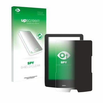 Face avant d’un emballage produit avec le logo de la marque upscreen. À côté, l’appareil inkBOOK Calypso Plus est représenté a