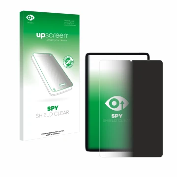 Face avant d’un emballage produit avec le logo de la marque upscreen. À côté, l’appareil Xiaomi Mi Pad 5 est représenté avec l