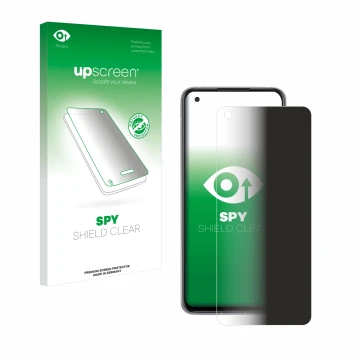 Face avant d’un emballage produit avec le logo de la marque upscreen. À côté, l’appareil ASUS ZenFone 8 est représenté avec la