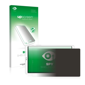 Face avant d’un emballage produit avec le logo de la marque upscreen. À côté, l’appareil Samsung Galaxy Tab A7 Lite LTE 2021 (