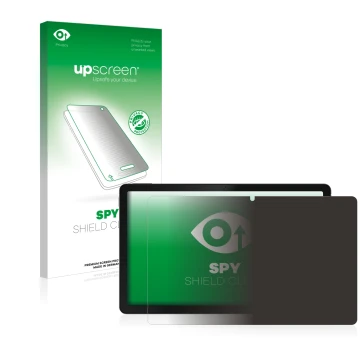 Face avant d’un emballage produit avec le logo de la marque upscreen. À côté, l’appareil realme Pad est représenté avec la pro