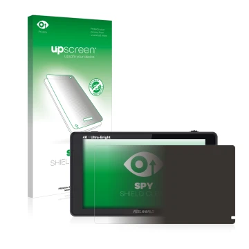 Face avant d’un emballage produit avec le logo de la marque upscreen. À côté, l’appareil Feelworld LUT6 6
