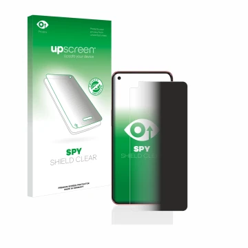 Face avant d’un emballage produit avec le logo de la marque upscreen. À côté, l’appareil OnePlus Nord 2 5G est représenté avec