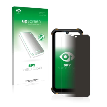 Face avant d’un emballage produit avec le logo de la marque upscreen. À côté, l’appareil Oukitel WP15 5G est représenté avec l