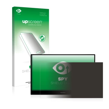 Face avant d’un emballage produit avec le logo de la marque upscreen. À côté, l’appareil ViewSonic TD1655 est représenté avec 