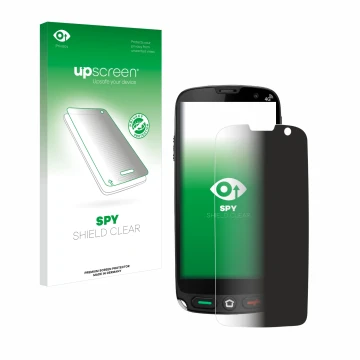 Face avant d’un emballage produit avec le logo de la marque upscreen. À côté, l’appareil Brondi Amico XS est représenté avec l