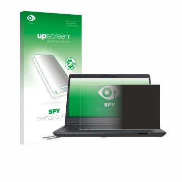 Face avant d’un emballage produit avec le logo de la marque upscreen. À côté, l’appareil Fujitsu Lifebook U7311 est représenté