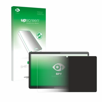 Face avant d’un emballage produit avec le logo de la marque upscreen. À côté, l’appareil Lenovo IdeaPad Duet 5 Chromebook (13