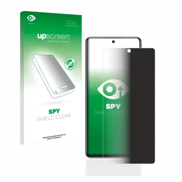 Face avant d’un emballage produit avec le logo de la marque upscreen. À côté, l’appareil Xiaomi 11T Pro est représenté avec la