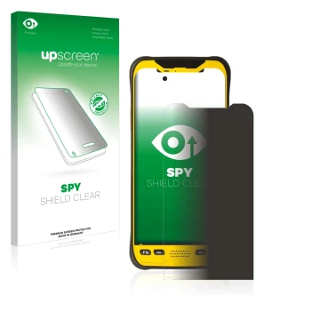 Face avant d’un emballage produit avec le logo de la marque upscreen. À côté, l’appareil Trimble TDC600 est représenté avec la