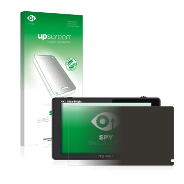 Face avant d’un emballage produit avec le logo de la marque upscreen. À côté, l’appareil Feelworld LUT6S 6
