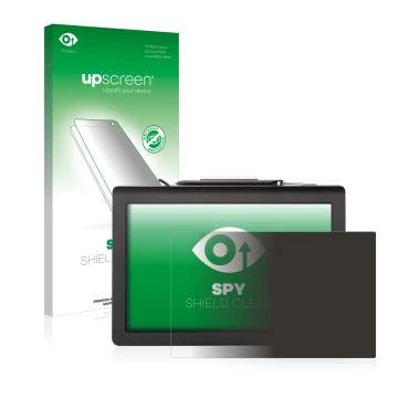 Face avant d’un emballage produit avec le logo de la marque upscreen. À côté, l’appareil Signotec Pen Display Delta (Touch) es