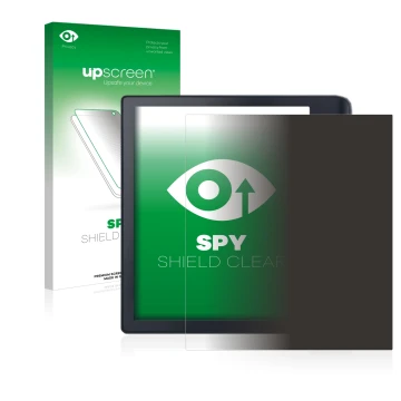 Face avant d’un emballage produit avec le logo de la marque upscreen. À côté, l’appareil Kobo Sage est représenté avec la prot