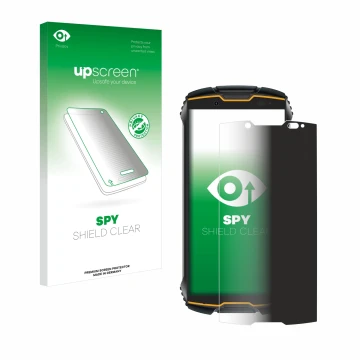 Face avant d’un emballage produit avec le logo de la marque upscreen. À côté, l’appareil Cubot King Kong Mini 2 est représenté