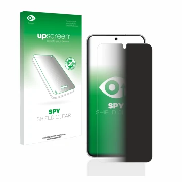 Face avant d’un emballage produit avec le logo de la marque upscreen. À côté, l’appareil Samsung Galaxy S22 5G est représenté 