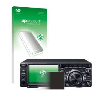 Face avant d’un emballage produit avec le logo de la marque upscreen. À côté, l’appareil Yaesu FT-DX10 est représenté avec la 