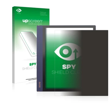 Face avant d’un emballage produit avec le logo de la marque upscreen. À côté, l’appareil Boox Note Air 2 est représenté avec l