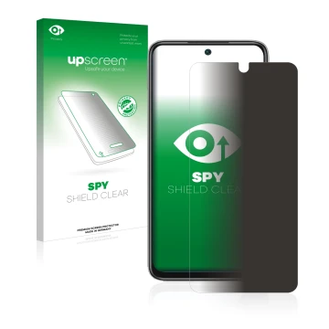 Face avant d’un emballage produit avec le logo de la marque upscreen. À côté, l’appareil Xiaomi Redmi Note 11 4G est représent