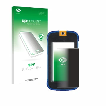 Face avant d’un emballage produit avec le logo de la marque upscreen. À côté, l’appareil Vtech Kidicom Max 3.0 est représenté 