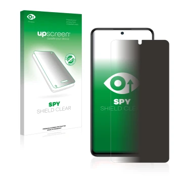 Face avant d’un emballage produit avec le logo de la marque upscreen. À côté, l’appareil Xiaomi Redmi Note 11 Pro est représen