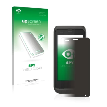 Face avant d’un emballage produit avec le logo de la marque upscreen. À côté, l’appareil Honeywell CT45 XP est représenté avec