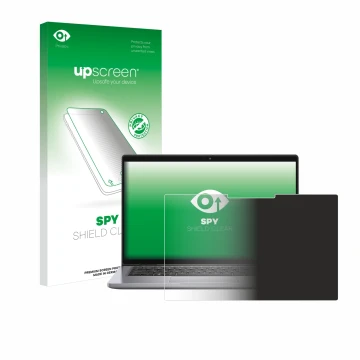 Face avant d’un emballage produit avec le logo de la marque upscreen. À côté, l’appareil Dell Latitude 7320 2-in-1 est représe