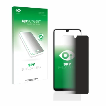 Face avant d’un emballage produit avec le logo de la marque upscreen. À côté, l’appareil Samsung Galaxy A33 5G est représenté 