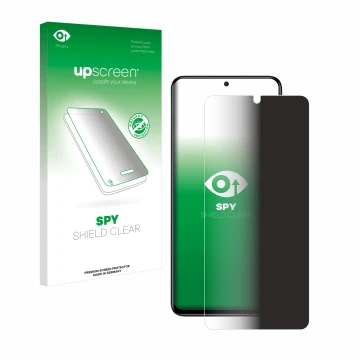 Face avant d’un emballage produit avec le logo de la marque upscreen. À côté, l’appareil Xiaomi Redmi Note 11 Pro+ 5G est repr