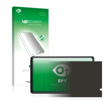 Face avant d’un emballage produit avec le logo de la marque upscreen. À côté, l’appareil Pritom L8 est représenté avec la prot