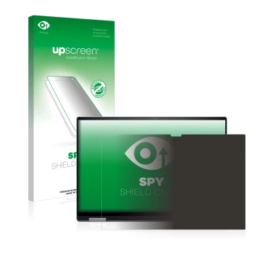 Face avant d’un emballage produit avec le logo de la marque upscreen. À côté, l’appareil Dell Inspiron 16 7620 2-in-1 est repr