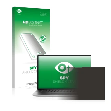 Face avant d’un emballage produit avec le logo de la marque upscreen. À côté, l’appareil Dell XPS 15 9510 Touch est représenté