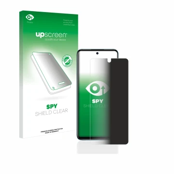Face avant d’un emballage produit avec le logo de la marque upscreen. À côté, l’appareil Motorola Moto G42 est représenté avec