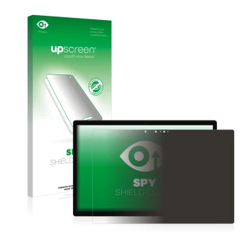 Face avant d’un emballage produit avec le logo de la marque upscreen. À côté, l’appareil Xiaomi Book S 12.4