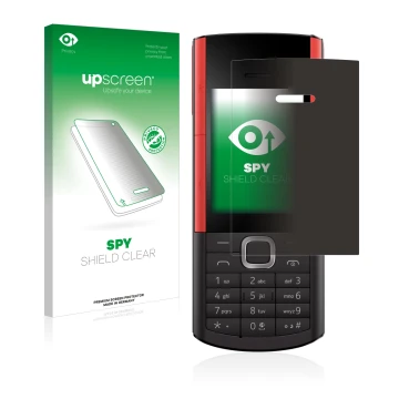 Face avant d’un emballage produit avec le logo de la marque upscreen. À côté, l’appareil Nokia 5710 XA est représenté avec la 