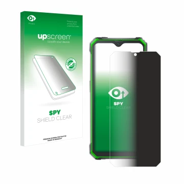 Face avant d’un emballage produit avec le logo de la marque upscreen. À côté, l’appareil Blackview BV7100 est représenté avec 