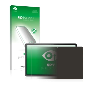 Face avant d’un emballage produit avec le logo de la marque upscreen. À côté, l’appareil Lenovo Tab P11 Pro Gen 2 est représen
