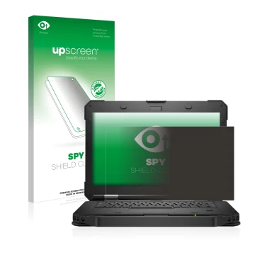 Face avant d’un emballage produit avec le logo de la marque upscreen. À côté, l’appareil Dell Latitude 5430 Rugged est représe