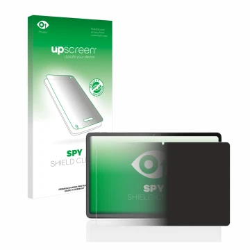 Face avant d’un emballage produit avec le logo de la marque upscreen. À côté, l’appareil Lenovo Tab P11 Gen 2 est représenté a