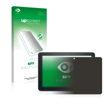 Face avant d’un emballage produit avec le logo de la marque upscreen. À côté, l’appareil Amazon Fire HD 8 2022 est représenté 